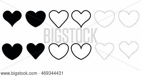 Hearts Collection Icons. Heart And Like Icons. Concept Of Love. Love Symbols.