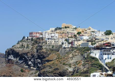 Panoramaudsigt over Santorini