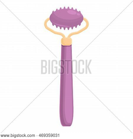 Skin Facial Roller Icon Cartoon Vector. Face Jade. Fashion Woman