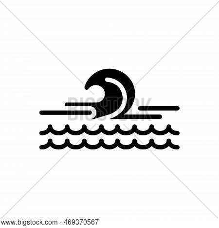 Black Solid Icon For Wave Ripple Backwash Surf Ocean Wavy Motion Curve Wavy-lines Flowing Ocean-wave