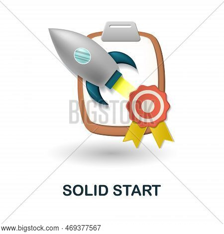 Solid Start Icon. 3d Illustration From Performance Collection. Creative Solid Start 3d Icon For Web 
