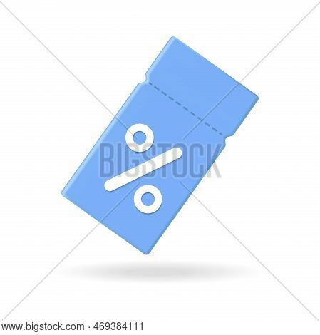 Discount Coupon With A Percentage Sign. Design Of A Cashback Voucher Card Template With A Coupon Pro