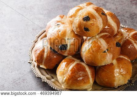 Hot Cross Bun Is A Spiced Sweet Bun Made With Raisins Marked With A Cross On The Top, And Traditiona