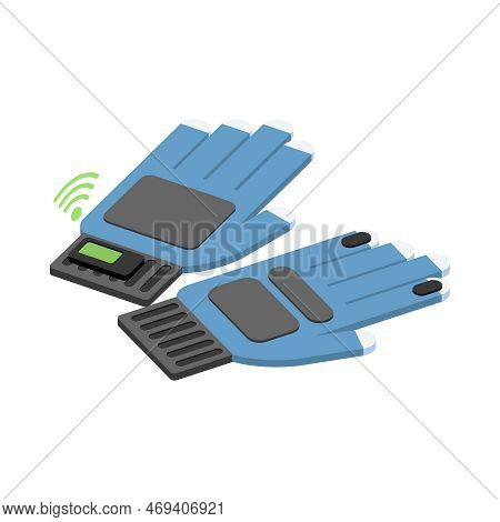 Wearable Technology Smart Gloves Isometric Icon 3d Vector Illustration