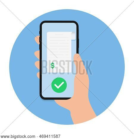 Pay Money With Mobile Phone Banking Online Payments Concept. Easy Bill Payment Transaction On Smartp