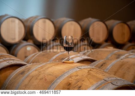 Tasting Of Rioja Wines, Visit Of Winery Cellars With French Or American Oak Barrels With Agening Red
