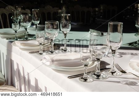 Table Set For A Wedding Reception, Tabel Fof Restaurant