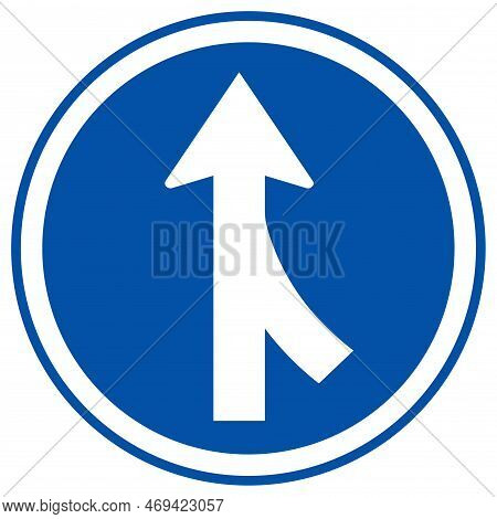 Merges Right Traffic Road Sign,vector Illustration, Isolate On White Background, Symbols, Label. Eps