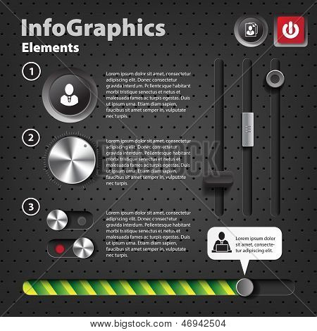 Sada prvků pro infografiky Ui stylu