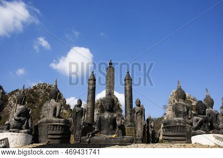Buddha Statue For Thai People And Foreign Travelers Travel Visit Respect Praying Blessing With Holy