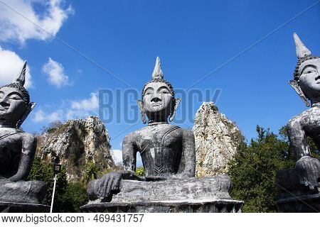 Buddha Statue For Thai People And Foreign Travelers Travel Visit And Respect Praying Blessing With H