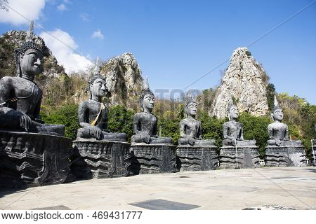Buddha Statue For Thai People And Foreign Travelers Travel Visit And Respect Praying Blessing With H