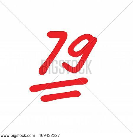 Seventy Nine Points Exam Score, 79 Points Grade Results, Vector Illustration