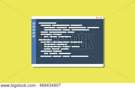 Text Editor Programming Icon With Flat Style And Dark Theme