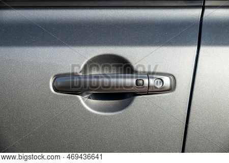 Car Door Handle With Unlock Button. Keyless Entry Car Door Handle With Touch Sensor