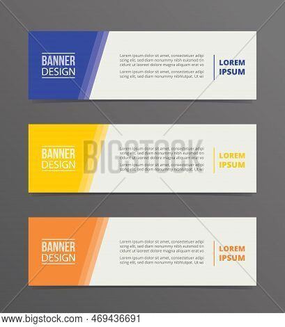 Angle Banner Template Design With Horizontal Advertising Banner Space For Text Vector Illustration