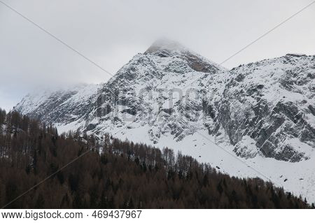 Winter View Of Dolomites In Valle Aurina With Snow In Italy