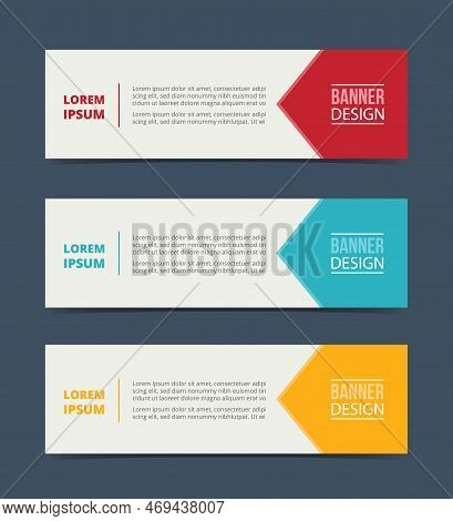 Banner With 3 Options Choice With Modern Flat Style