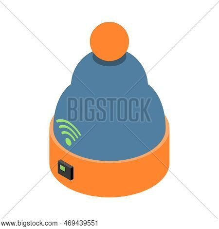 Wearable Technology Smart Hat Isometric Icon 3d Vector Illustration