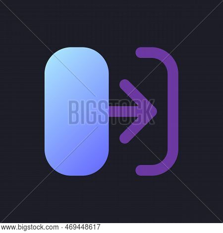 Transition Flat Gradient Fill Ui Icon For Dark Theme. Connect Shots In Video Footage. Post-productio