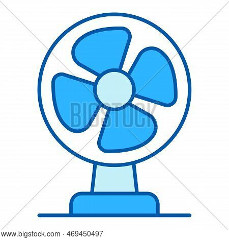 Four-bladed Desktop Fan For Blowing, From The Heat - Icon, Illustration On White Background, Similar