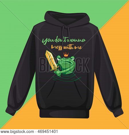 Frog With Sword Art For T-shirt Design