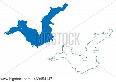 Lake Orava Reservoir (slovakia, Slovak Republic) Map Vector Illustration, Scribble Sketch Oravská Pr