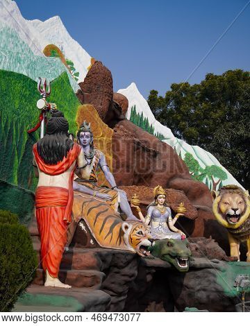 Lord Shiv Statue At A Temple In Jalandhar, Punjab, India