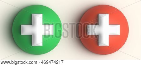 First Aid Icon Symbol Vector. First Aid 3d Isolated Vector Set. 3d Aide Vector Icon Render Illustrat