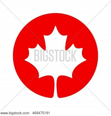 Maple Leaf Round Vector Icon. Canada Symbol.