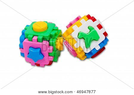 Farbige Würfel-Puzzle mit Tieren