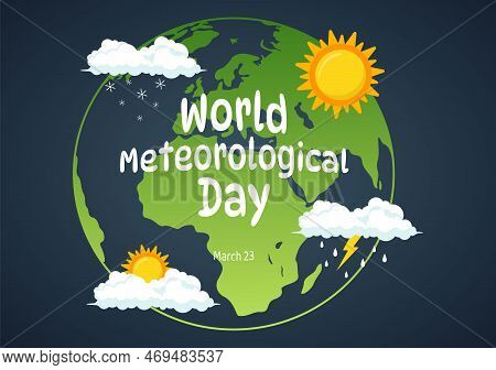 World Meteorological Day Illustration With Meteorology Science And Researching Weather In Flat Carto