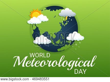 World Meteorological Day Illustration With Meteorology Science And Researching Weather In Flat Carto