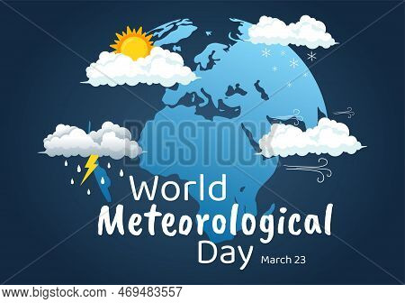 World Meteorological Day Illustration With Meteorology Science And Researching Weather In Flat Carto