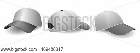 White Baseball Cap Realistic Isolated On White