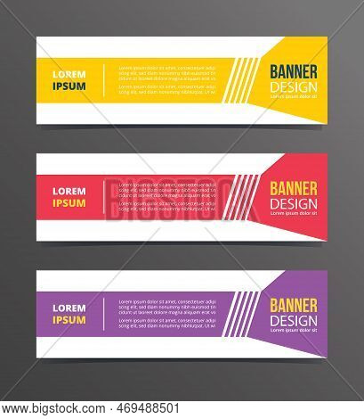Shapes Dotted Angle On Right Style Banner Template Design With Horizontal Advertising Banner Space F