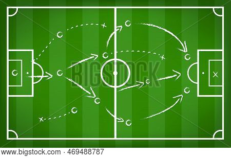 Soccer Game Strategy Isolated On White Background
