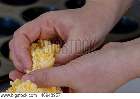 Preparation Baking Of Brazilian Cheese Buns Chipa Traditionally Used As Snack Are Homemade Making