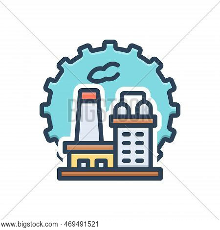 Color Illustration Icon For Manufacturer Maker Producer Constructor Processor Factory Power-house Sm