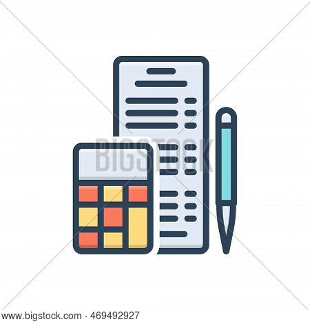 Color Illustration Icon For Totals Entire Complete Overall All While Full Gross Receipt Bill Payment
