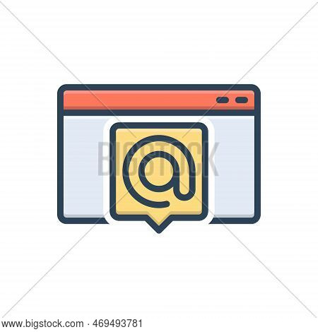Color Illustration Icon For Alias Nickname Name Surname Screen Email Username