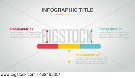 Timeline Infographic With 3 Step For Process Horizontal - Vector