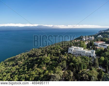 Aerial View Of Livadia Palace - Located On The Shores Of The Black Sea In The Village Of Livadia In 