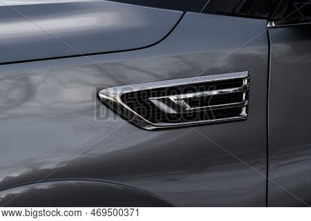 Air Intake On The Hood Of A Hot Car