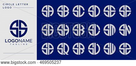Set Of S Letter Logo Design Template. Circle S Letter Logo Design Vector.