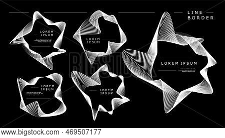 Abstract Lines Border Set. Blend Lines Border Vector Collection.
