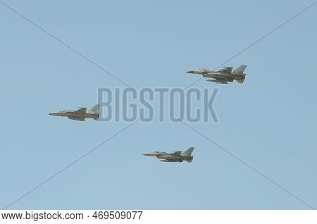 Nakhon Pathom, Thailand - January 14, 2023 : Stunt Flying, The Performance Of Aerial Feats Military 