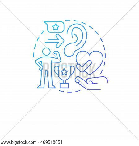 Compliment Your Child Blue Gradient Concept Icon. Mark Achievement. Promoting Self Esteem In Teen Ab