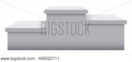 Blank White Podium. Calebration Stand Realistic Mockup