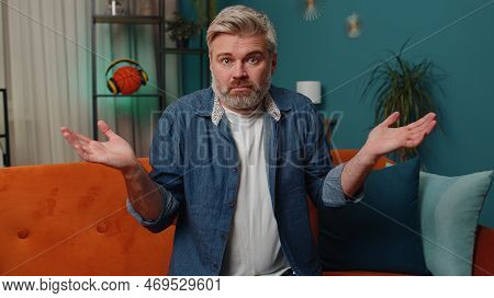 I Dont Know What To Say. Confused Middle-aged Man Feeling Embarrassed About Ambiguous Question, Havi
